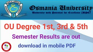 How to check OU Degree 1st,3rd & 5th semester Results 2018 - 19