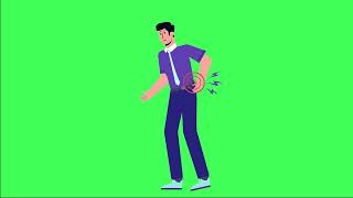 A man with lower back pain || GREEN SCREEN || CARTOON ANIMATION VIDEO ||Chroma key