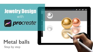 Drawing metal balls/sphere with Procreate in iPad screenshot 1
