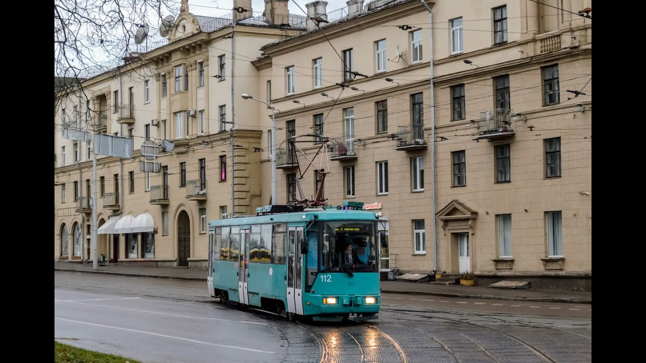 Трамвай БКМ-60102 борт. № 112 маршрут №6 в Минске (ПОЕЗДКА)