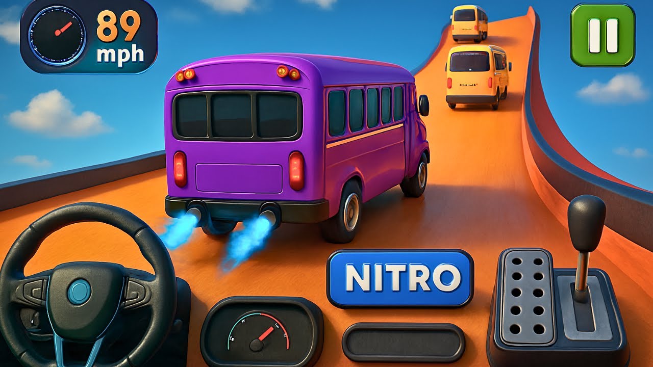 Crazy Bus Mega Ramp Impossible Racing Bus Stunts Impossible Tracks Android Gameplay Video P-12