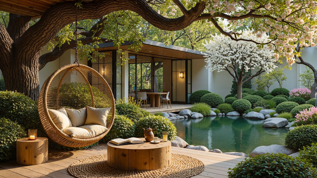 Tranquil Morning in a Zen Garden 🍃☕ | Soft Jazz & Gentle Vibes for Focus