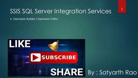 55 SSIS Understanding Expression Builder | SQL Server Integration Services