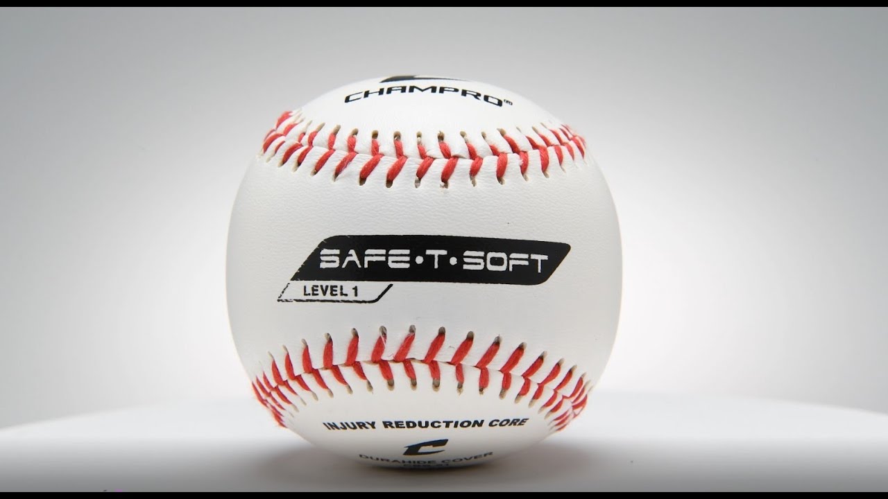 Palla Softball Safe-T Champro – Giallo Ottico, 27.9 Cm, Anima In Gomma Espansa, Cucitura Piatta - 2
