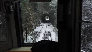 JR姫新線　中国勝山～月田　車窓風景と前面展望　JR Kishin Line, Chūgoku-Katsuyama to Tsukida　(2021.1)