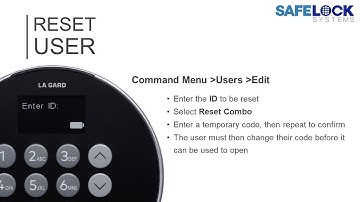 702 Display Training (15): Reset a user code