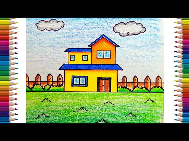 how to draw House Scenery | My cute House | house, pencil, tutorial, drawing  | Pencil drawing tutorial easy | By Rongdhonu Art and DrawingFacebook