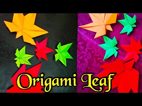 Paper Craft|Easy Origami leaf|Origami Maple Leaf diya tailors