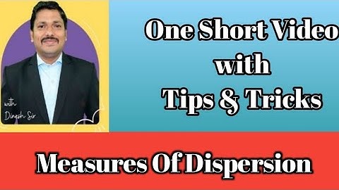 MHT-CET 2021 | Measures Of Dispersion | Tips And Tricks by Dinesh Sir