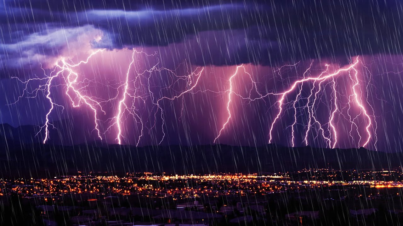 99 Instantly Fall Asleep With Heavy Rain And Thunder Sound at Night ⛈️