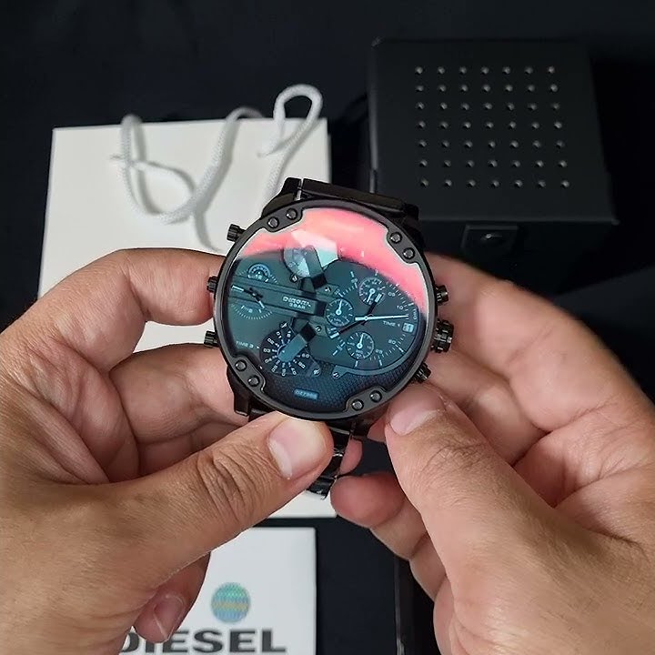 DIESEL DZ7395 MR. DADDY 2.0 Blue lens, black strap watch - YouTube