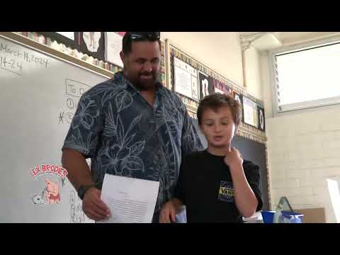 Maunawili Elementary School - Jackson Rosser II (5th Grader) to Dad - Year 19 (127th Winner)