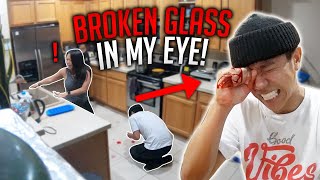 GLASS STUCK IN EYE PRANK!! **INTENSE, family freaks out and cries** screenshot 2