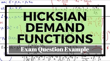 Derivation of Hicksian Demand Function from Utility Function