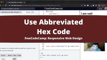Use Abbreviated Hex Code (Basic CSS) freeCodeCamp tutorial