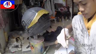 Belajar membuat spoiler helm dari karton