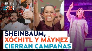 ¿Qué dijeron los candidatos? Así fueron los cierres de campaña de Sheinbaum, Xóchitl y Máynez