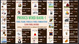 Phonics Word Bank 1 | Vowel Teams | /ā/, /ē/, /ī/, /ō/, and /ū/ | Spelling Bee Practice by My English Tutor 17,725 views 4 years ago 2 hours, 9 minutes