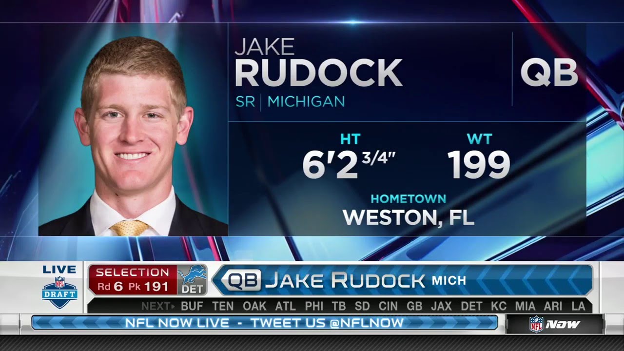 2016 NFL Draft Rd 6 Pk 191 | Detroit Lions Select QB Jake Rudock - YouTube