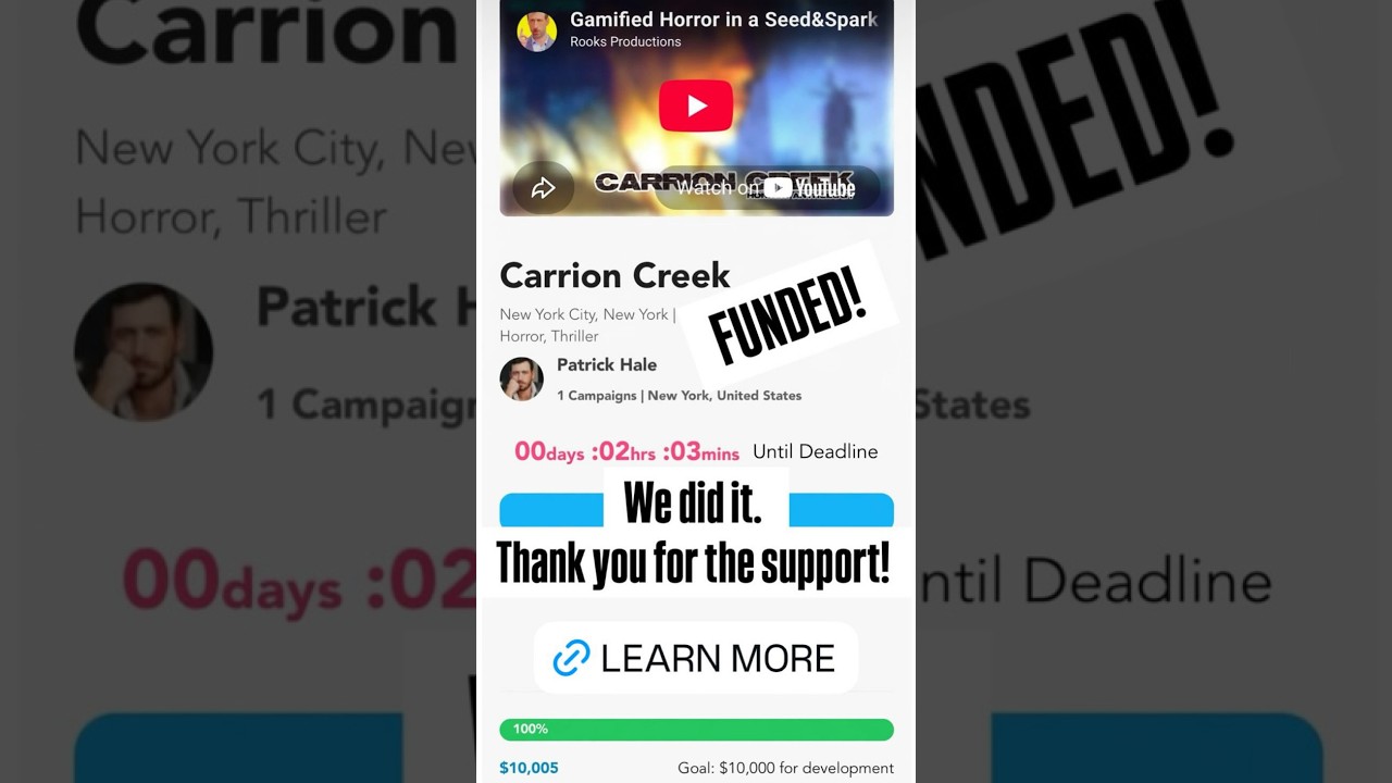 Thank you for Supporting us and stay tuned as we bring you into our process!