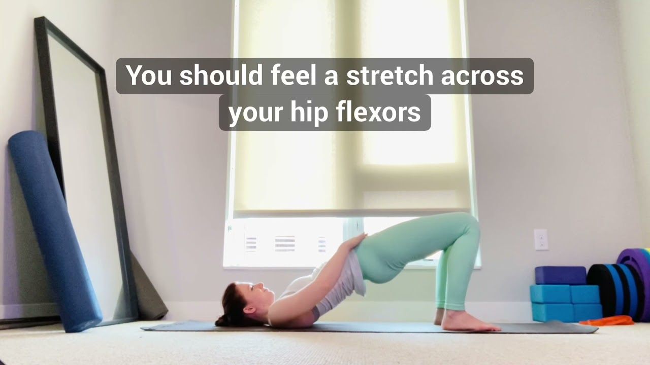 Glute Bridge Hip Flexor Stretch - YouTube