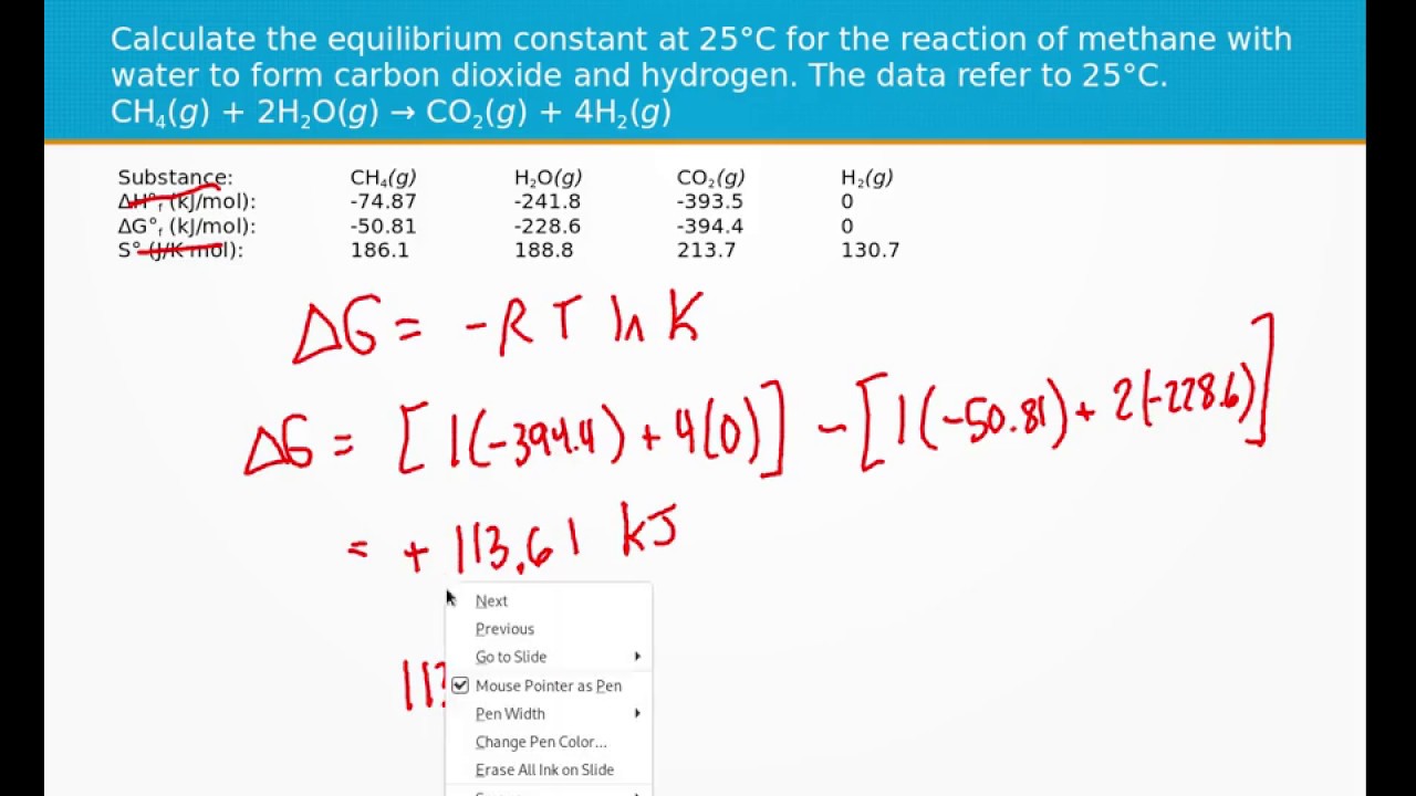 Calculate The Equilibrium Constant Youtube