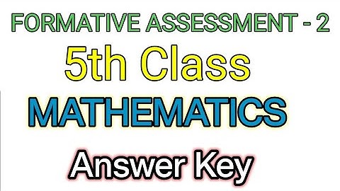 FA-2//5Th//Maths Answer Key//