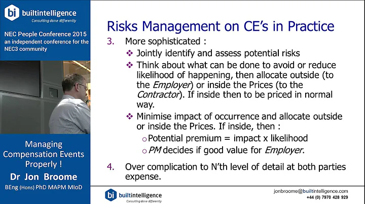 NEC3 Managing Compensation Events Properly!  Jon B...