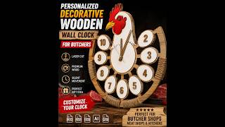 Personalized Decorative Wooden Wall Clock for Butchers | CorelDRAW Vector Tracing