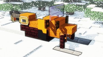 Minecraft - How To Make A Snowmobile | Vehicle Tutorial