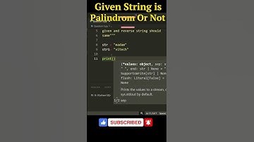Question-5 |Python -Check if a String is Palindrome Or Not | #vitechtalks  #coding #sqlinterview#vit