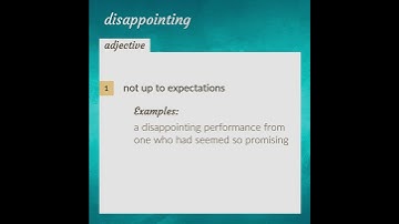 Disappointing | meaning of Disappointing