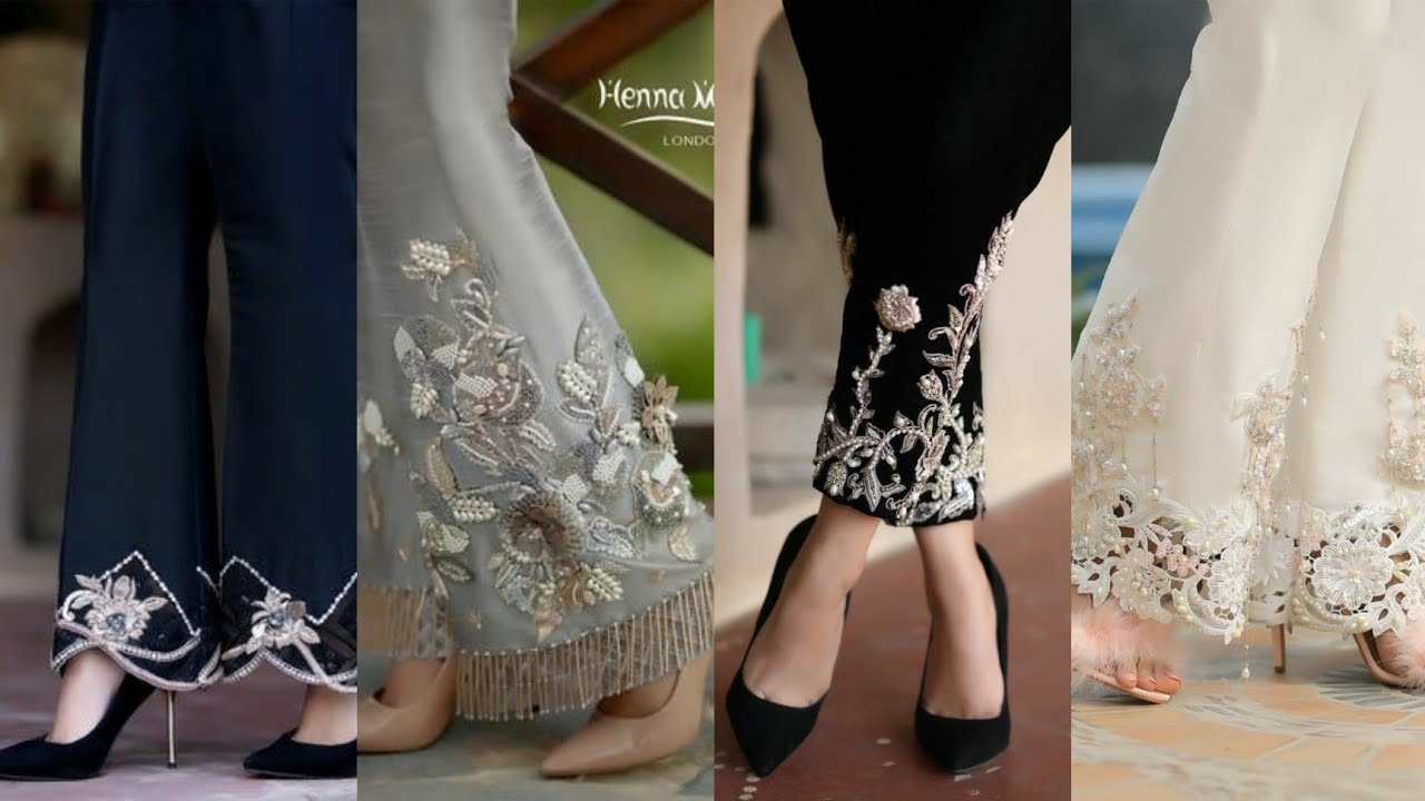 Trendy embroidered pants/casual trouser for girls /cutwork Capri styles