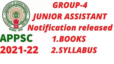 APPSC JUNIOR ASSISTANT SYLLABUS, BOOKS 2021-22
