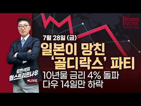 [김현석의 월스트리트나우] 일본이 망친 &#39;골디락스&#39; 파티! 10년물 금리 4% 돌파...다우 14일만 하락