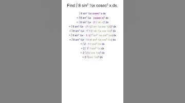 Integrate 8 sin^2 (1/2)x cosec^2x #maths #igcse