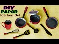 How To Make Mini Kitchen Set | DIY Miniature Things | Doll Kitchen Set | Barbie Crafts | Paper Craft