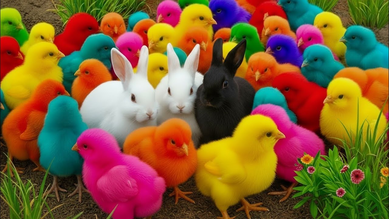 Ayam Lucu, ayam warna warni, ayam rainbow, kelinci lucu, bebek lucu, ikan koi, Hewan Lucu