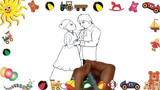 How To Draw Little Bride And Groom Coloring Pages Videos For Kids