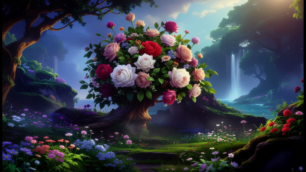 Luxury Rose Garden 4K TV Art 🌹 | Fantasy Floral Display
