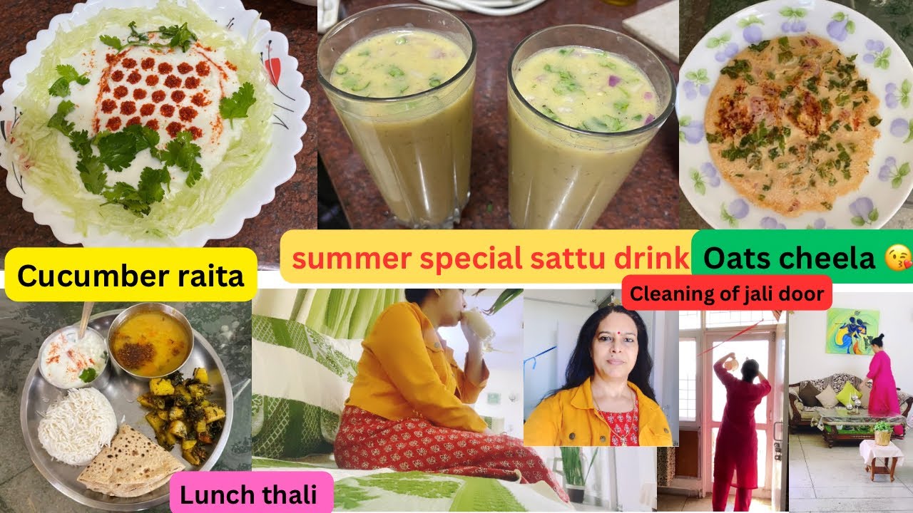 sattu drink recipe | methi alu kaddu mixed sabzi ,cucumber raita |Door ...