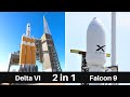 Пуск ракет Delta VI и Falcon 9 в одной трансляции! Starlink и последний запуск ракеты ULA с Запада