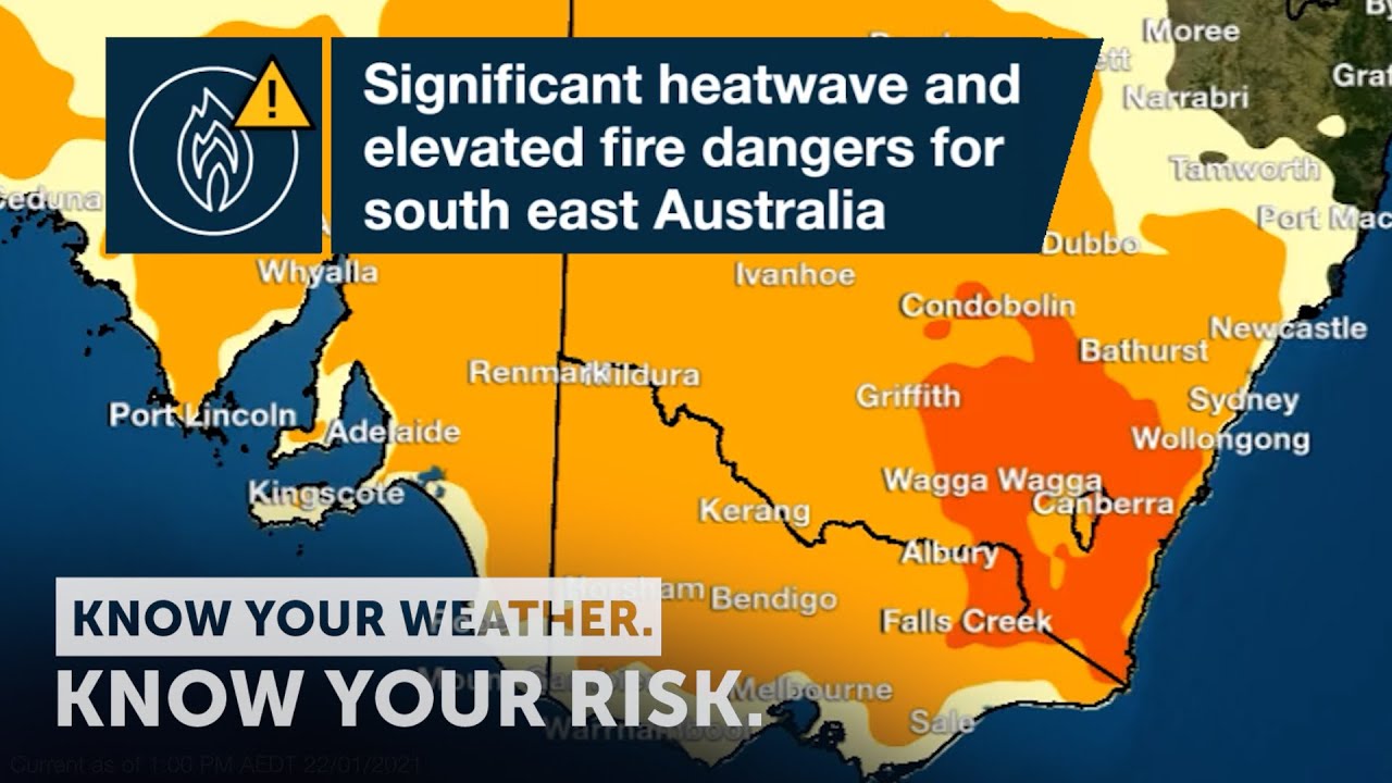 Severe Weather Update: heat & elevated fire danger for SE Aus 22 Jan ...