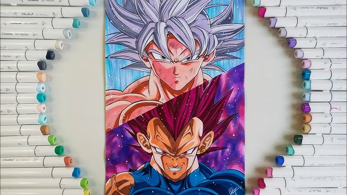 Goku SSJ2 vs Majin Vegeta SSJ2  Desenhos de anime, Tatuagens de anime,  Anime