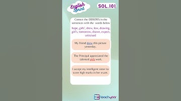 S101)Solution| Error Detection and Correction | Fix the errors in the sentence | English Grammar