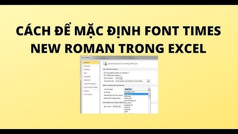 CÁCH ĐỂ MẶC ĐỊNH FONT TIMES NEW ROMAN TRONG EXCEL