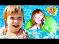 Kids play at the swimming pool - Family fun video &amp; Songs for kids.