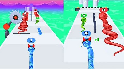 Snake Run Race 3D - All levels Mobile Gameplay Walkthrough Android iOS (levels 16-18)