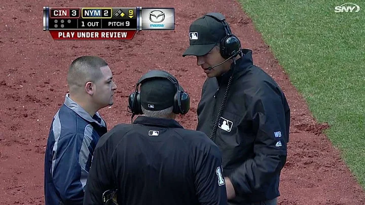 CIN@NYM: Call overturned after Mets challenge in 9th