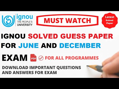 IGNOU Solved Guess Paper for December 2023 Exam | Download Important Questions & Answers  Exam Free